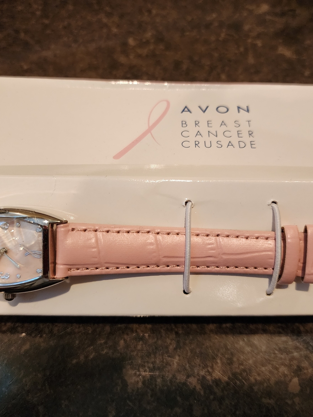 Avon Pink Leather Strap Breast Cancer Awareness Watch